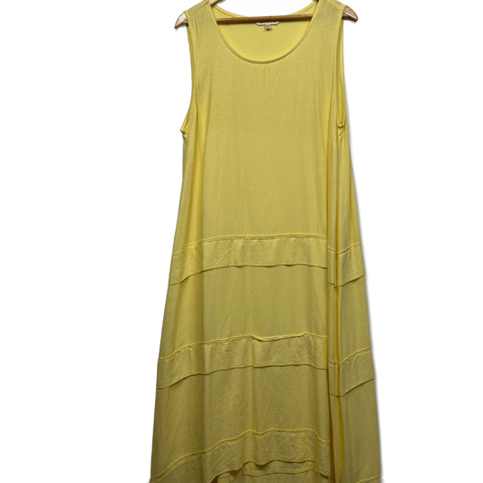 Noni B Yellow Linen Blend Sleeveless Maxi Dress Size 16