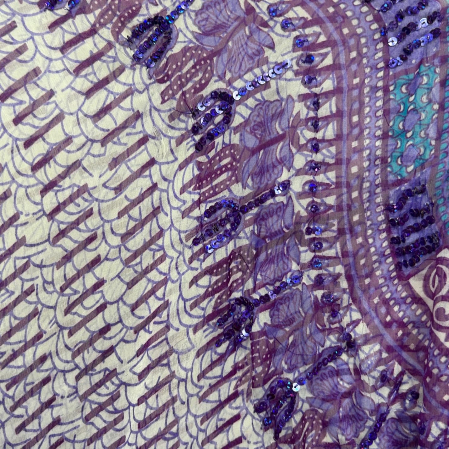 Tree of Life Purple Boho Kaftan Top Blouse One Size 14 16 Swim Cover Up *Fault
