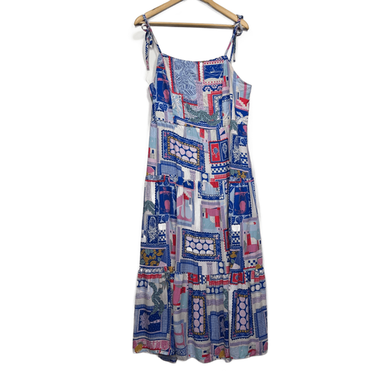 Maxi Dress Size 14 16 Multicoloured Sleeveless Long Length