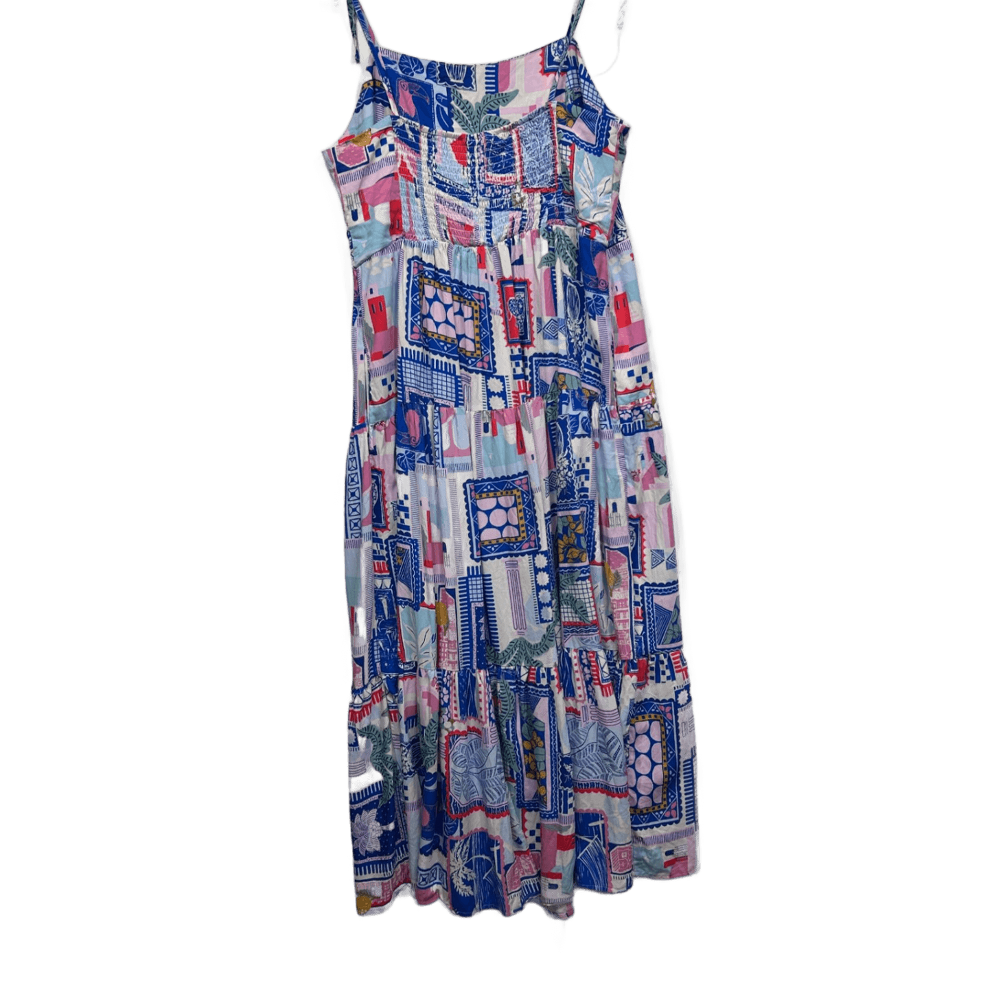Maxi Dress Size 14 16 Multicoloured Sleeveless Long Length