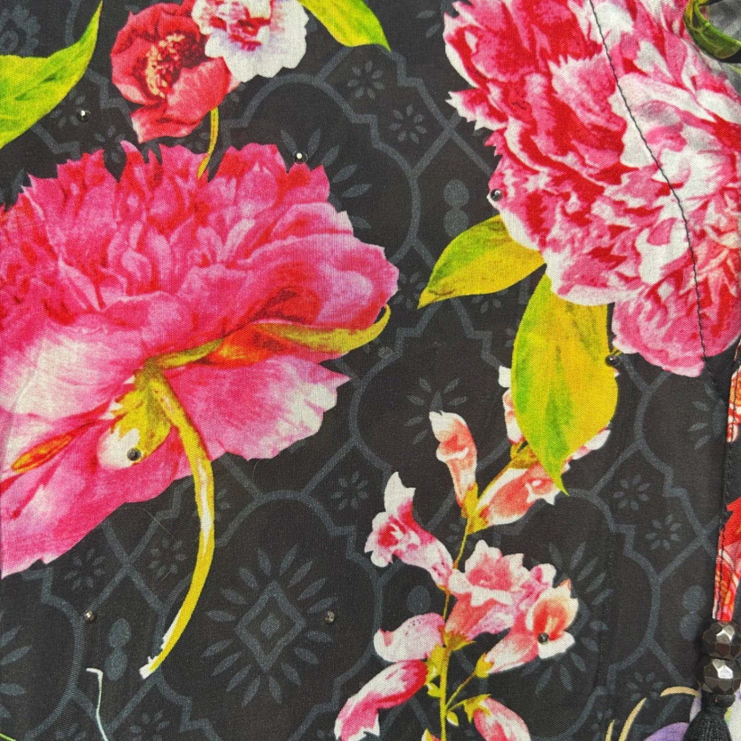 Taking Shape Maxi Dress Size 12 14 Black Floral Short Sleeve Viscose