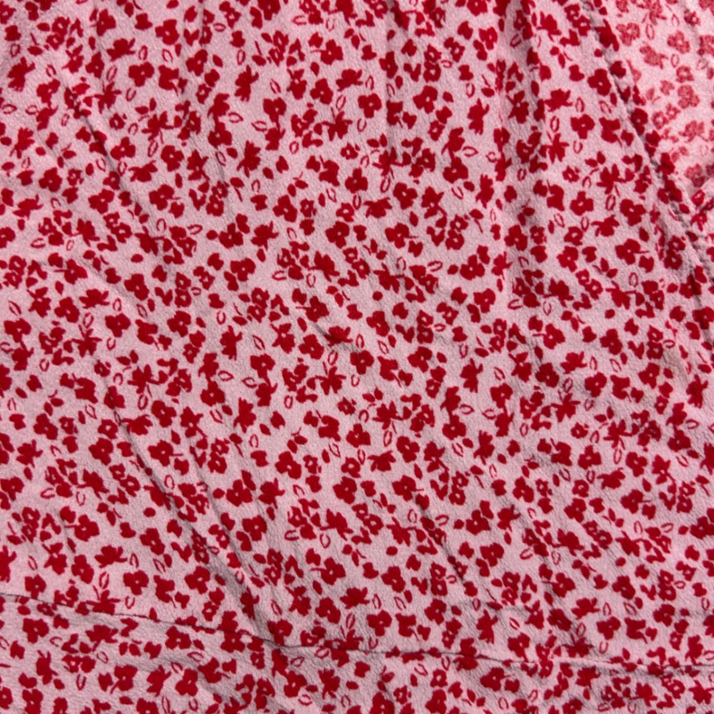 Forever New Pink Viscose Short Sleeve Floral Wrap Top Size 22