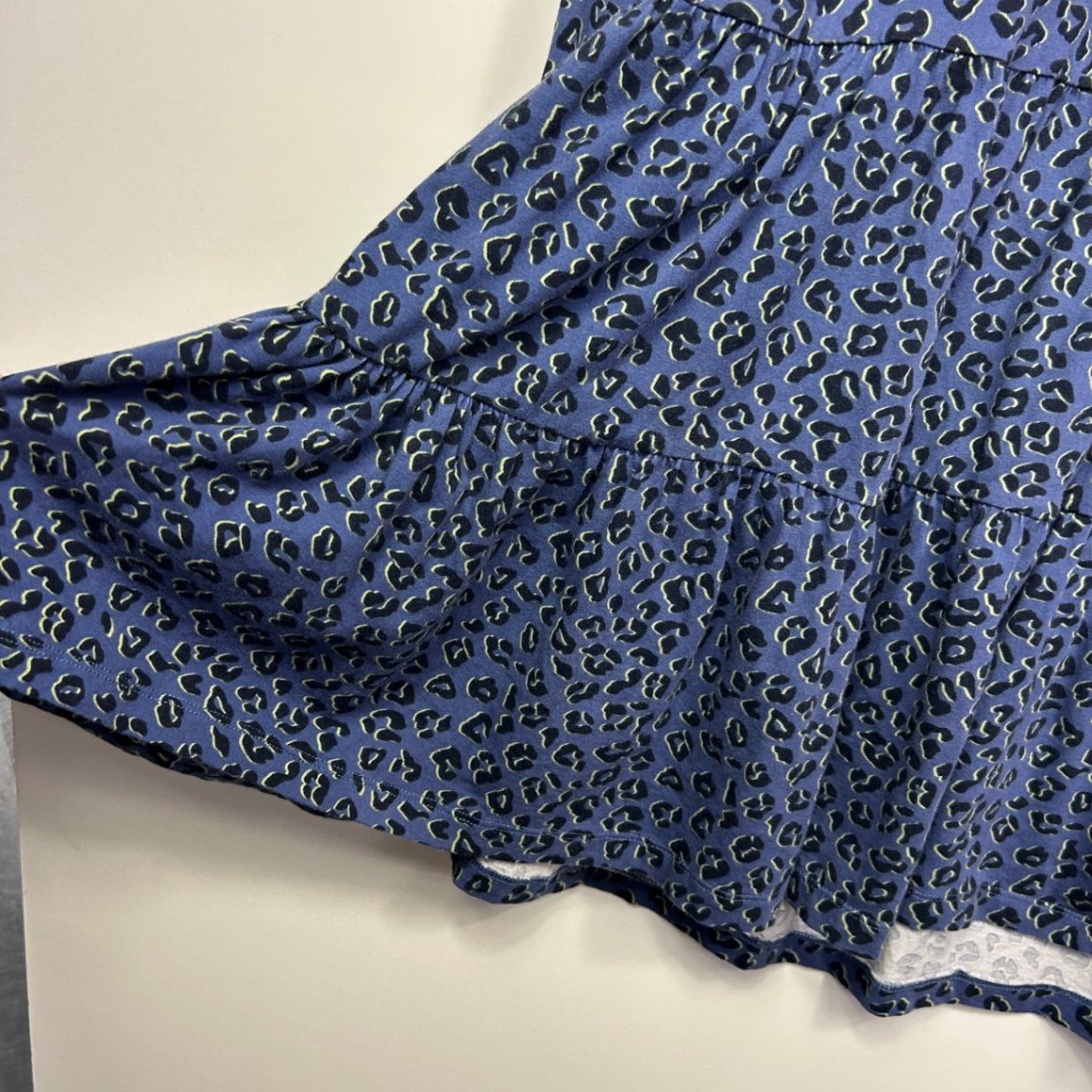 Virtuelle Blue Animal Print Jersey Stretch Tunic Top  Size 16 Cotton Blend