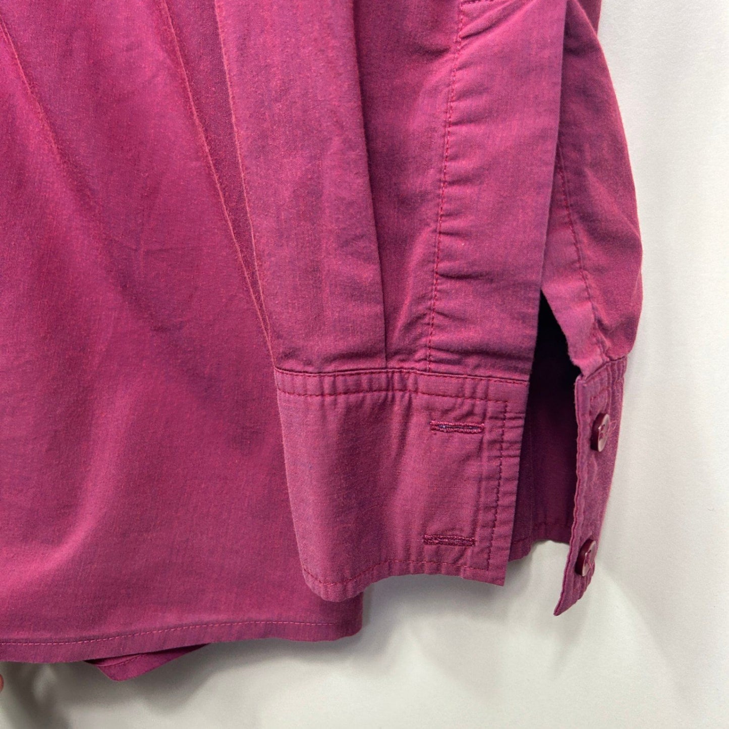 Maggie T Pink Long Sleeve Up Blouse Top Size 16 Cotton Blend