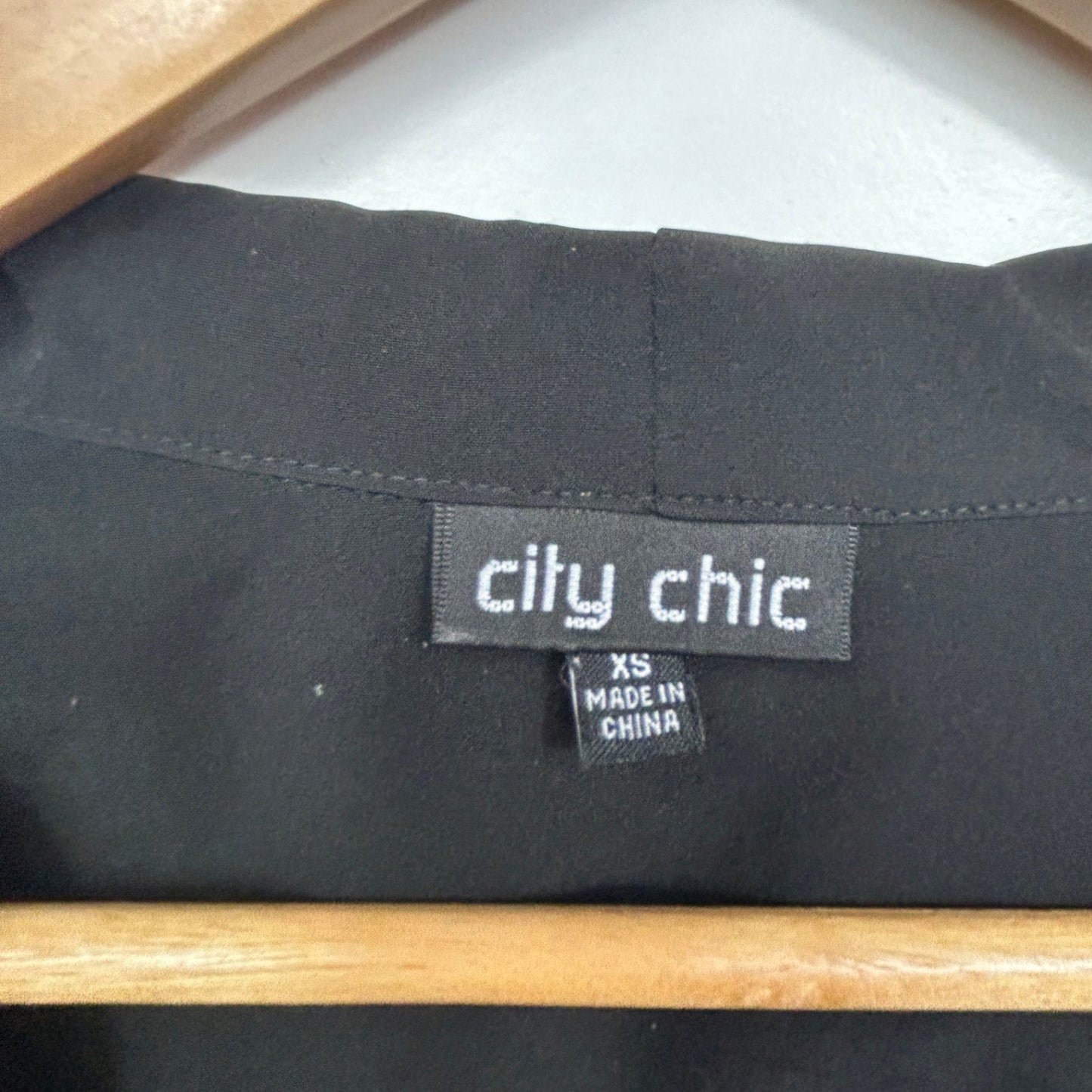 City Chic Womens Black Blazer Jacket Top Size 14 XS Plus Lace Lightweight