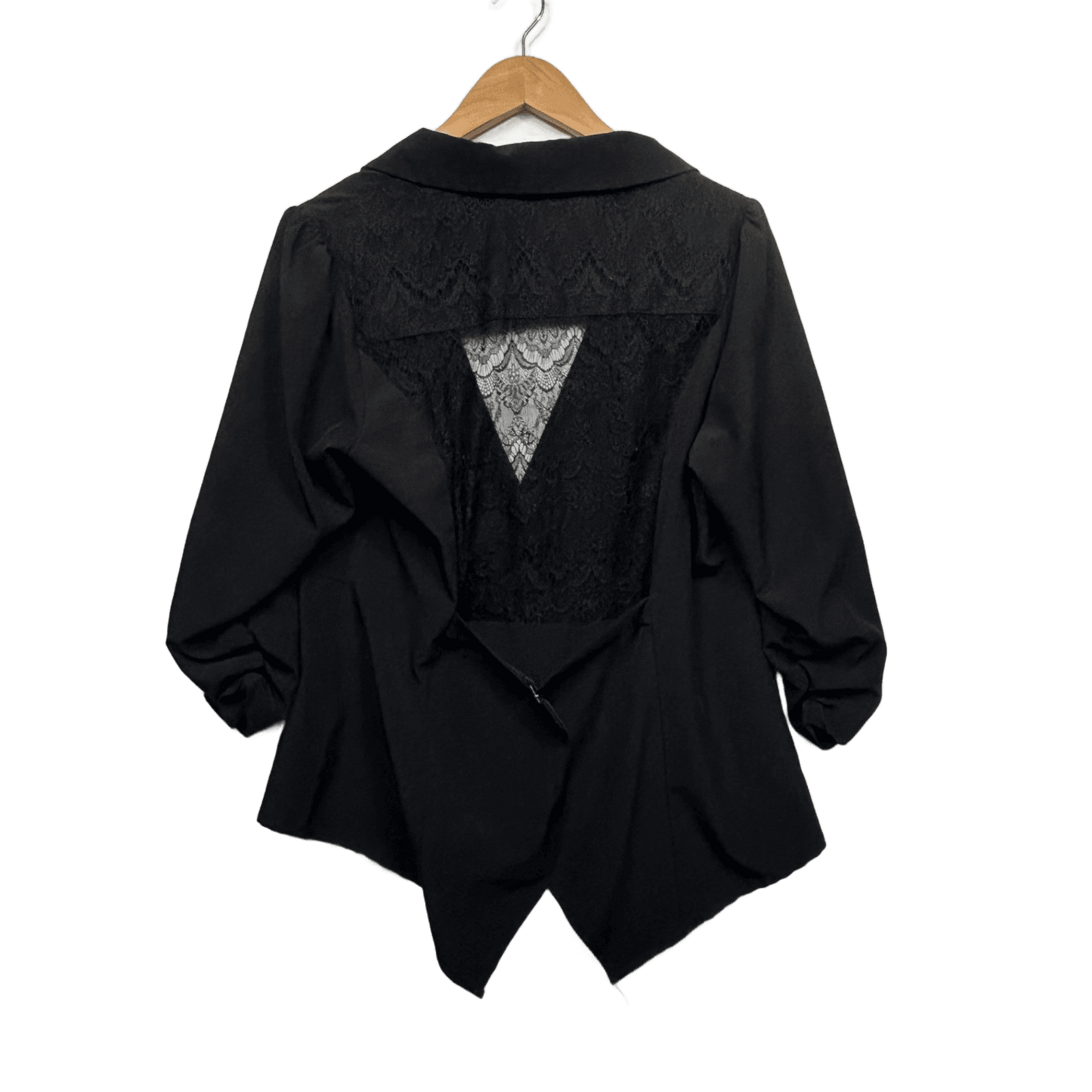 City Chic Womens Black Blazer Jacket Top Size 14 XS Plus Lace Lightweight