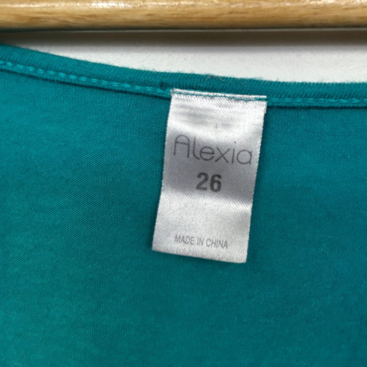 Alexia Turquoise Purple White Ombre Viscose Short Sleeve Tunic Top Size 26