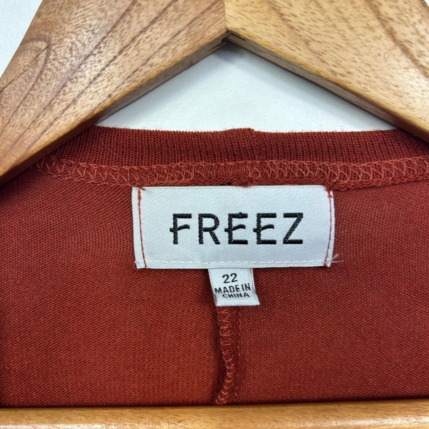FREEZ Shrug Cover Up Size 22 Rust 3/4 Sleeve Cotton Blend