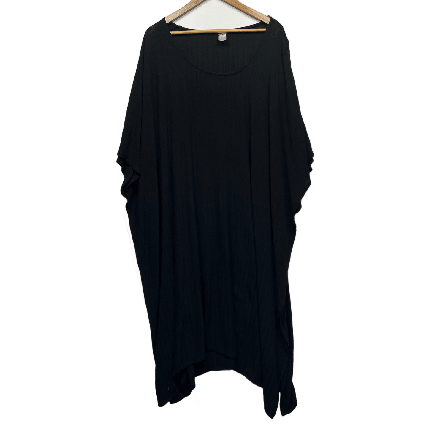 Anko Black Viscose Short Sleeve Maxi Kaftan Dress Size 26 Plus