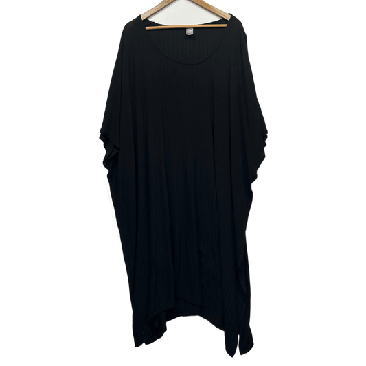 Anko Black Viscose Short Sleeve Maxi Kaftan Dress Size 26 Plus