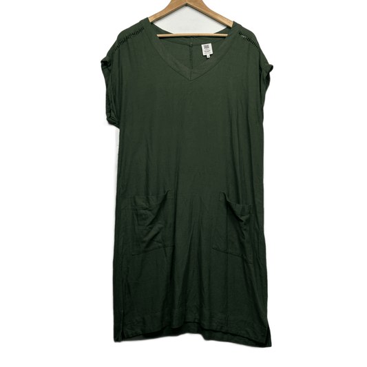Rivers Linen Blend Green Short Sleeve Shift Dress Size 16