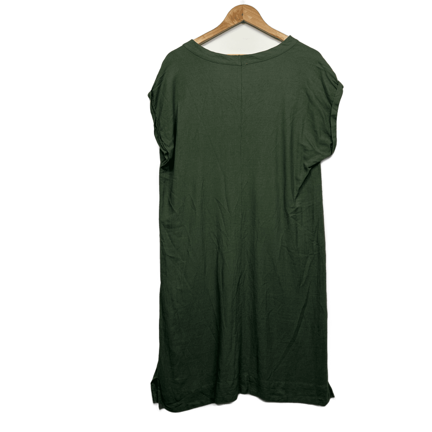 Rivers Linen Blend Green Short Sleeve Shift Dress Size 16