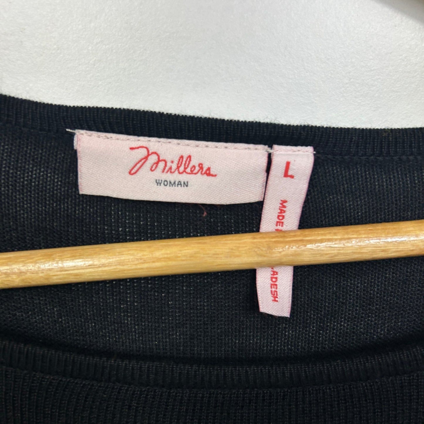 Millers Jumper Knit Top Long Sleeve Colourblock Black Mustard Viscose Size 14 Large