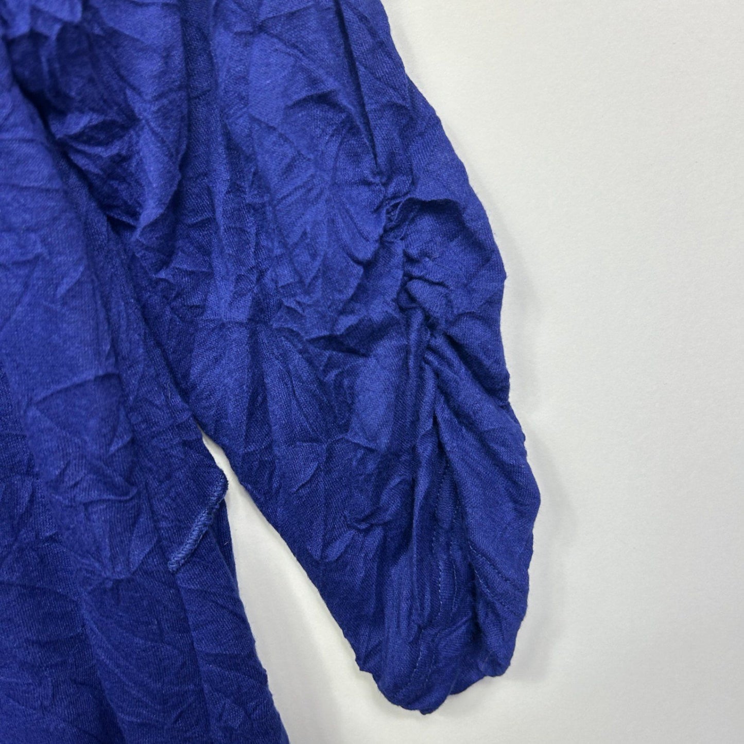Taking Shape Tunic Top Size 14 Plus XS Purple Blue Pockets Ruched Sleeve
