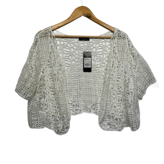 New Crossroads Knit Cover Up Crochet Top Size 20/22 White Boho