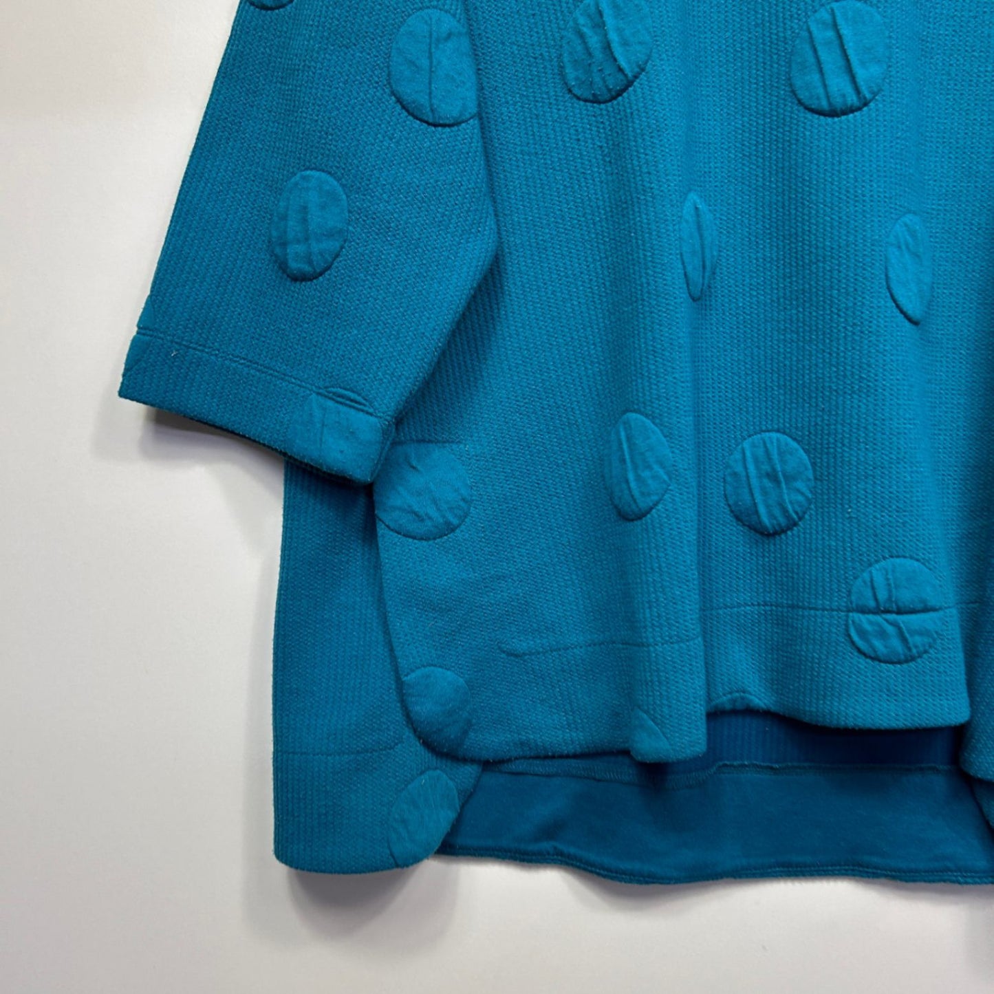 Virtuelle Teal Cotton Blend Crew Neck Jumper Size 16 Plus Long Sleeve