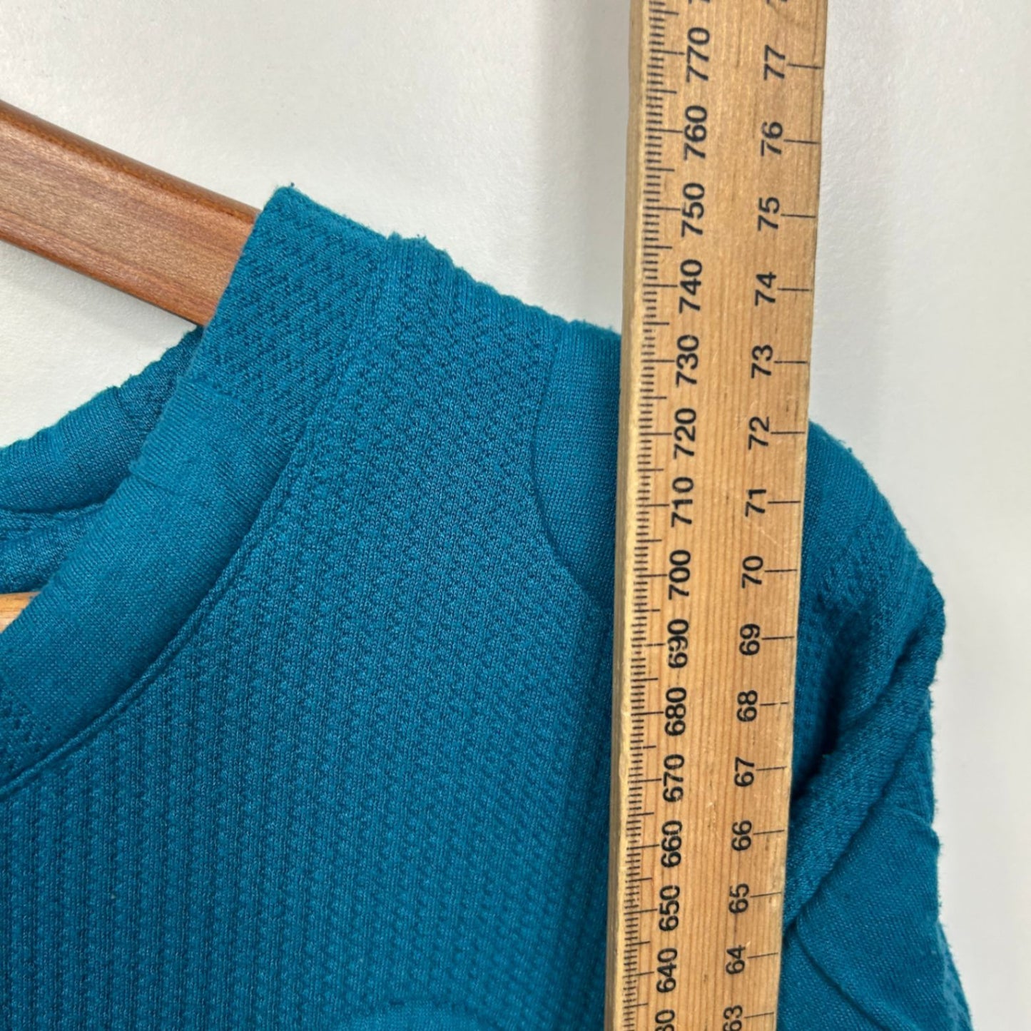 Virtuelle Teal Cotton Blend Crew Neck Jumper Size 16 Plus Long Sleeve