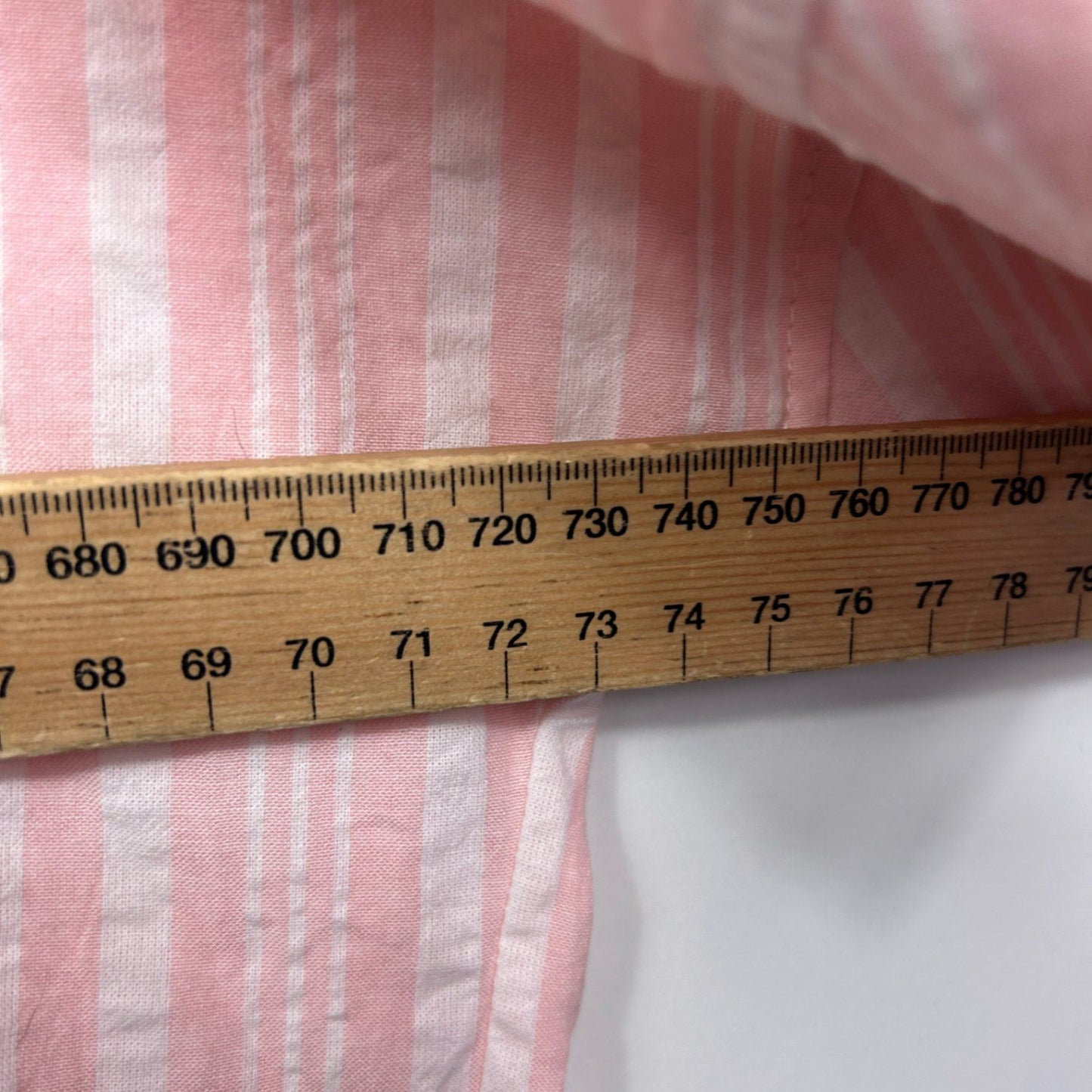 New Iris Maxi Pink White Cotton Short Sleeve Collared Striped Top Shirt Size 14