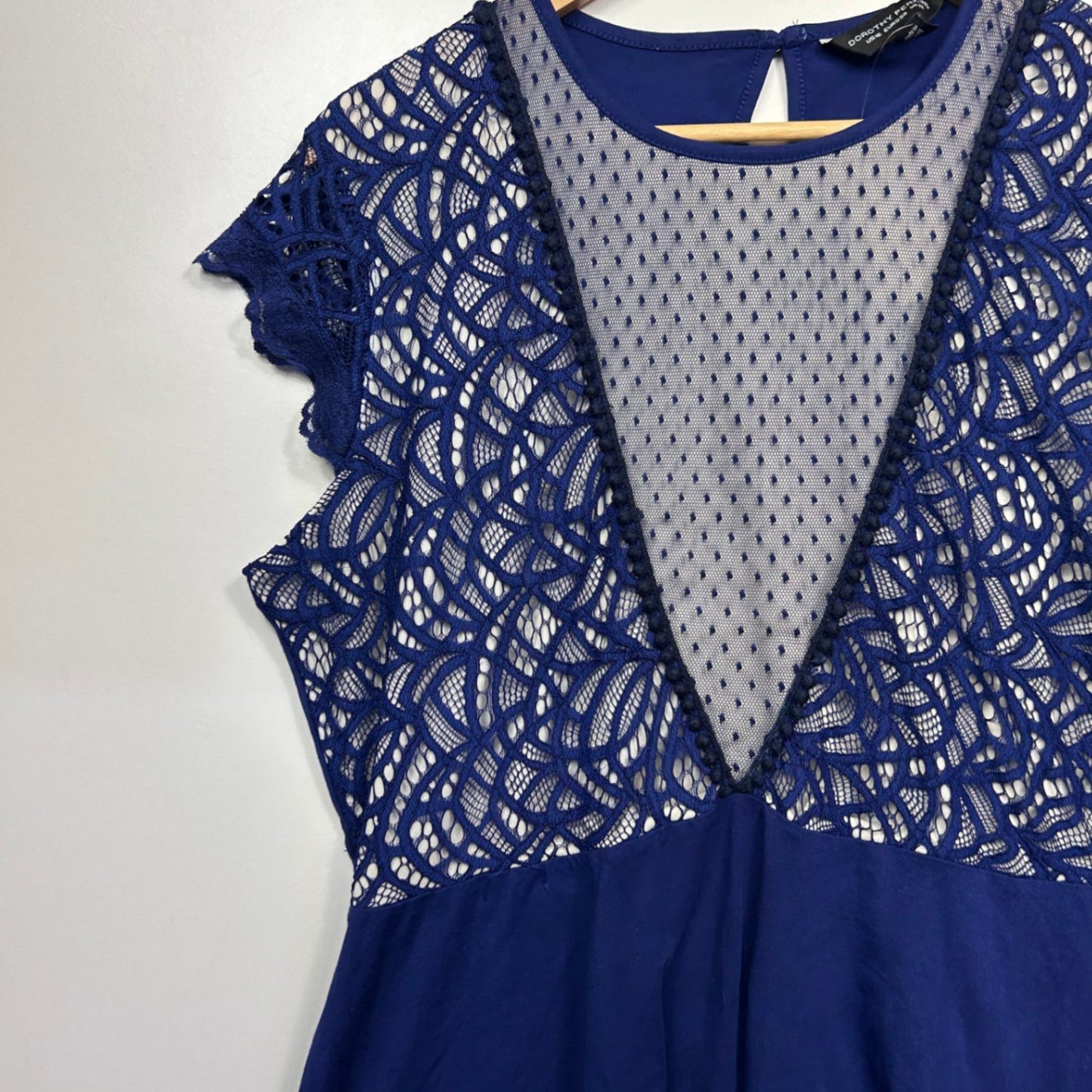 New Dorothy Perkins Lace Overlay Short Sleeve Fit & Flare Cocktail Dress Size 20