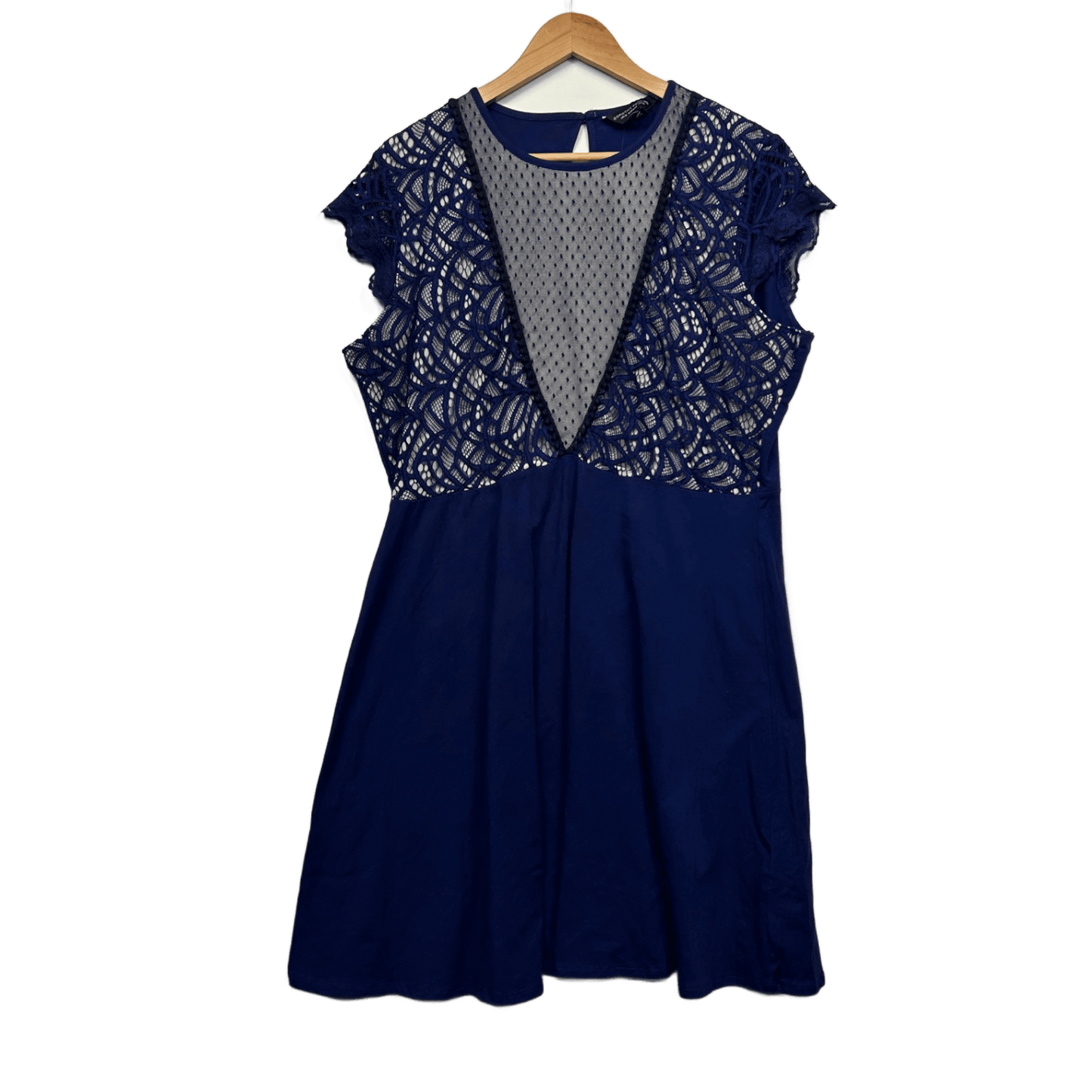 New Dorothy Perkins Lace Overlay Short Sleeve Fit & Flare Cocktail Dress Size 20