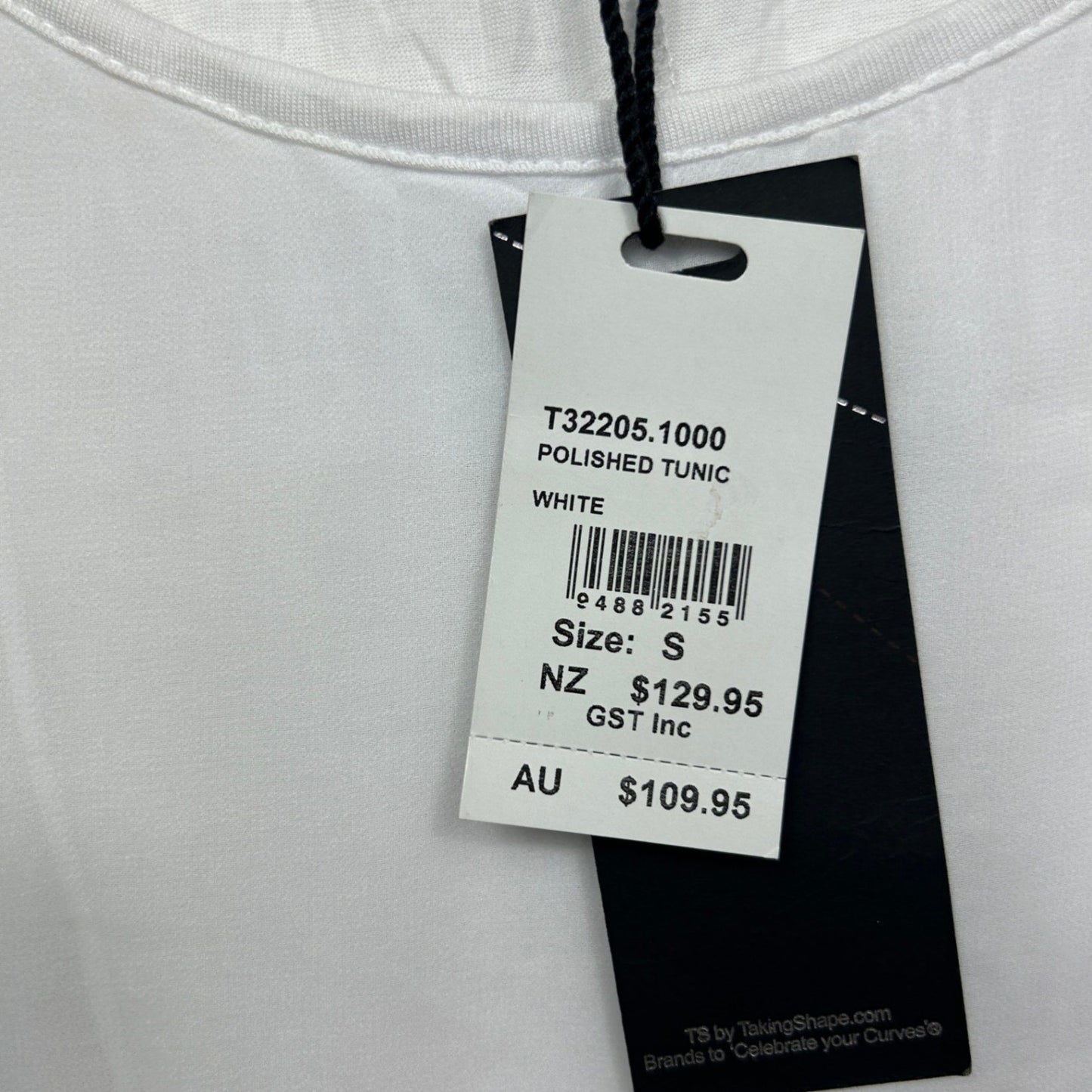 New Taking Shape White Tunic Top Short Sleeve Size 16 Plus Small