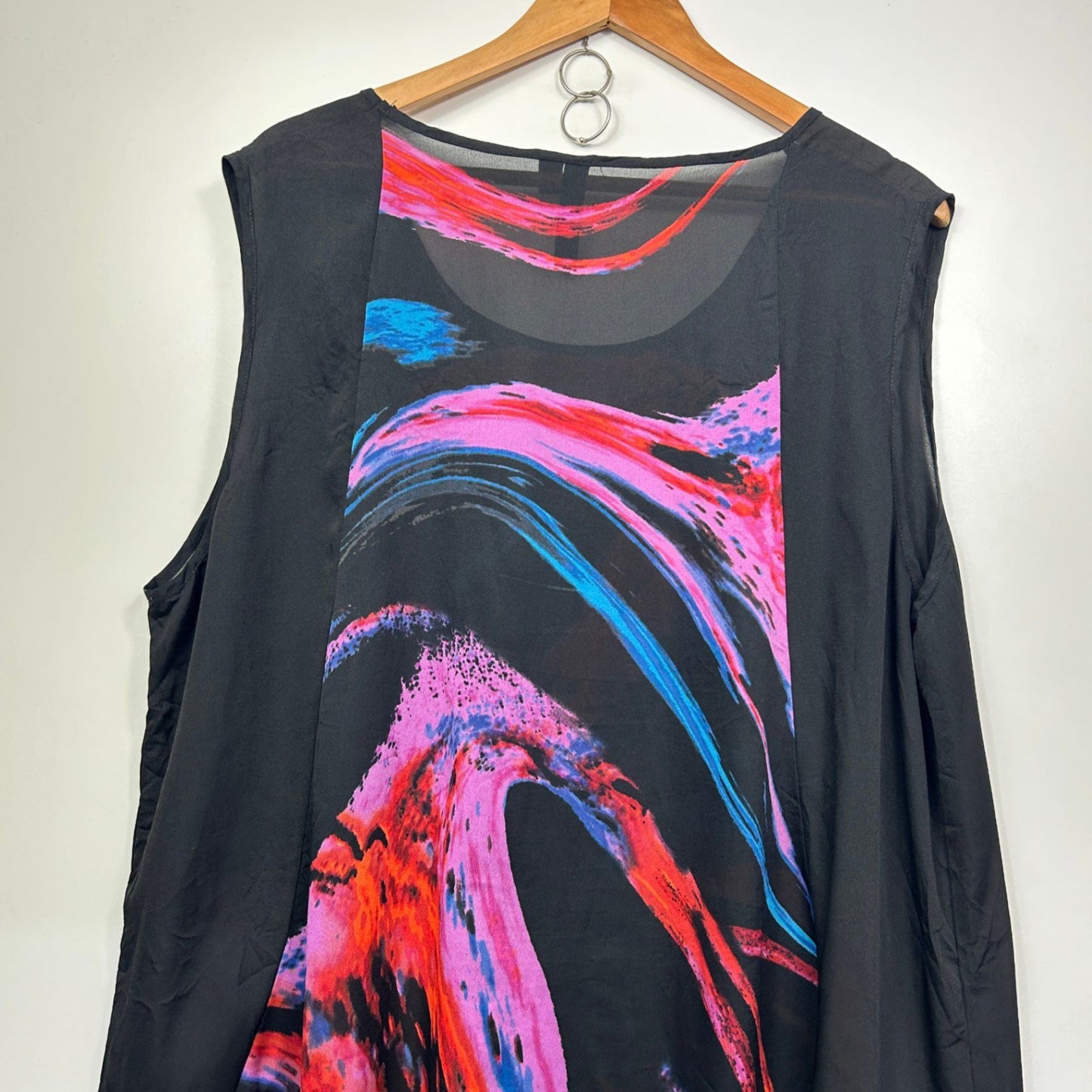 Taking Shape Top Layer Dress Size 20 Sheer Sleeveless Multicoloured