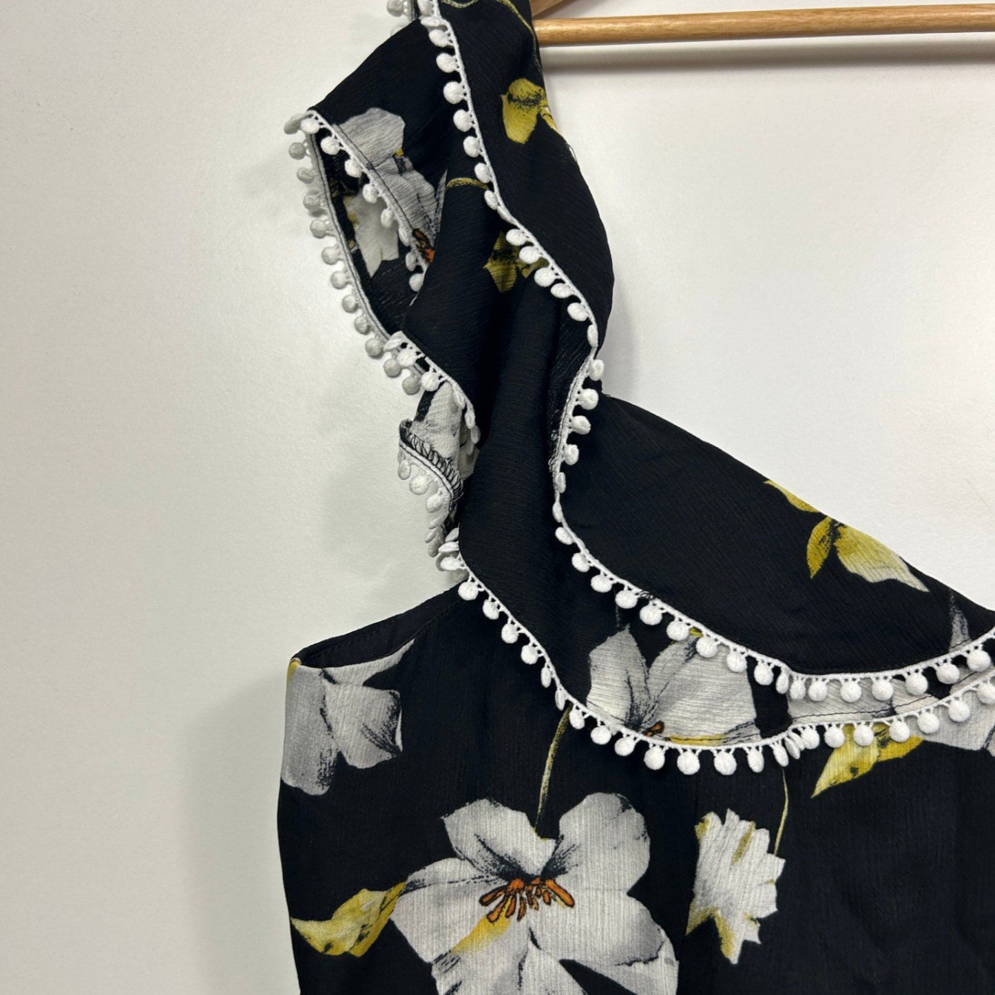 New City Chic Jumpsuit Black Crepe Floral Sleeveless Size 22 XL