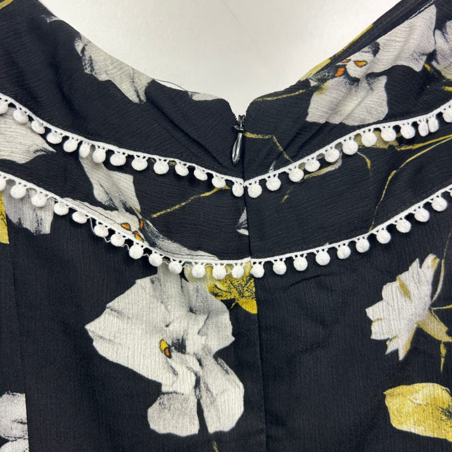 New City Chic Jumpsuit Black Crepe Floral Sleeveless Size 22 XL