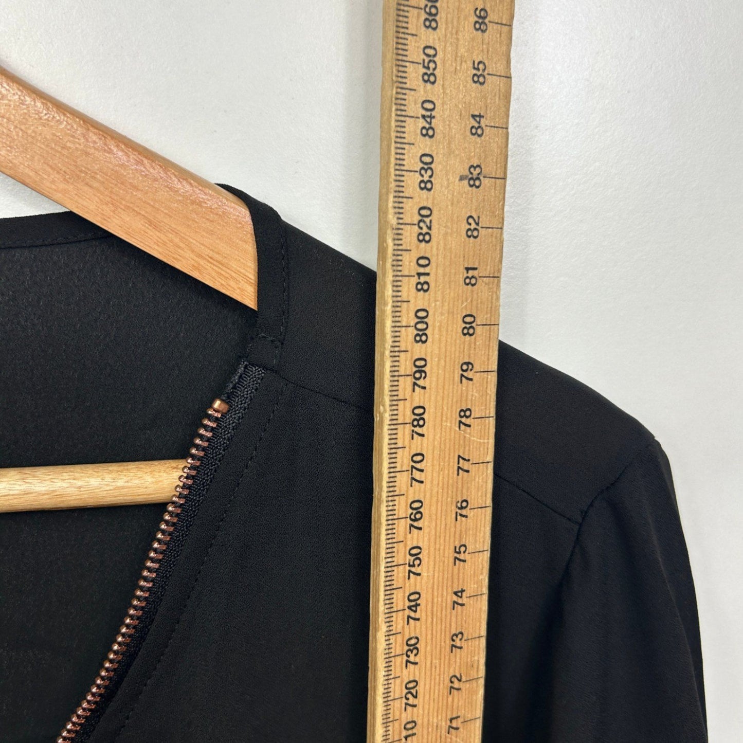 City Chic Top Black Long Sleeve V-Neck Tunic Blouse Size 22 Plus XL