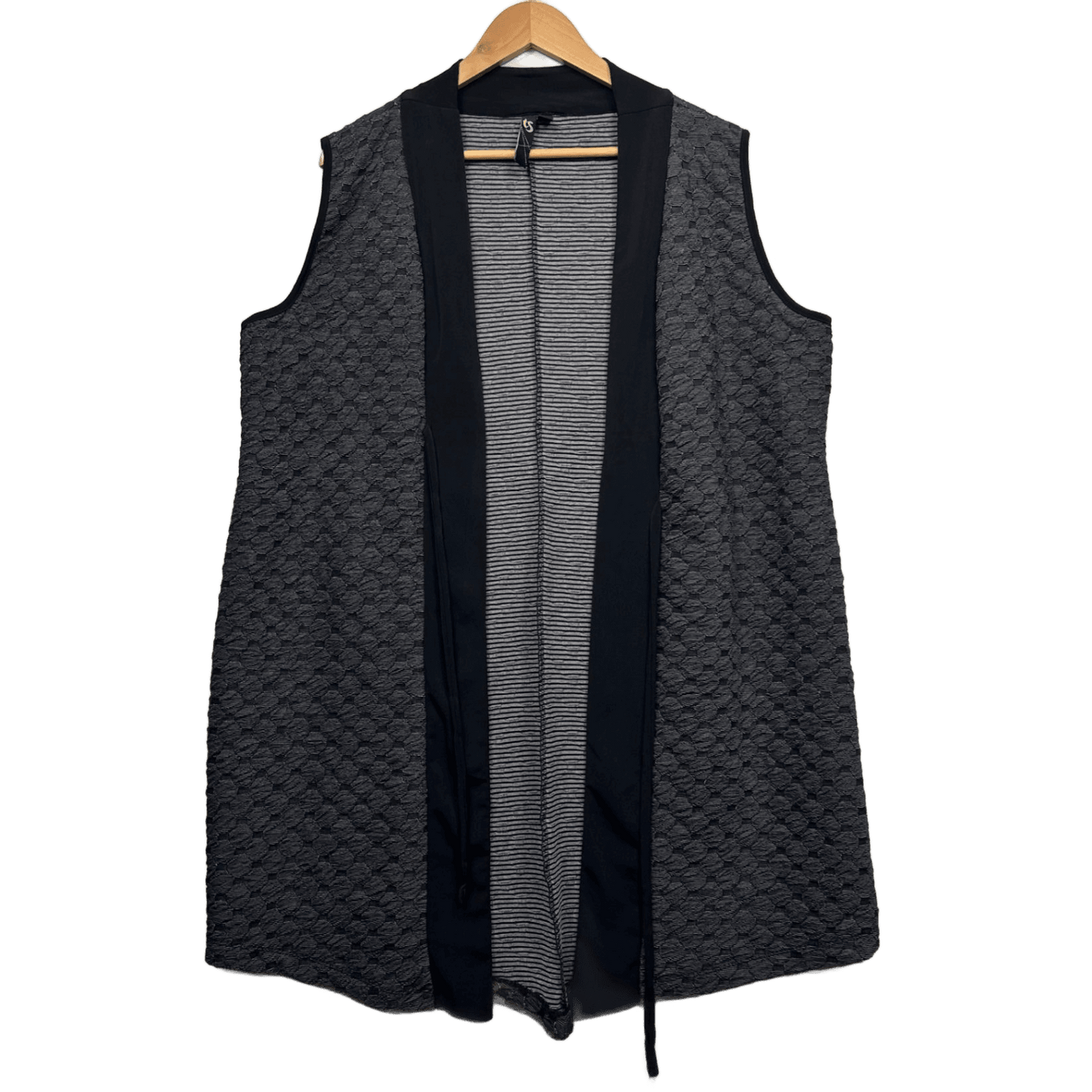 Taking Shape Black Duster Jacket Open Front Top Vest Size 18 Medium Plus
