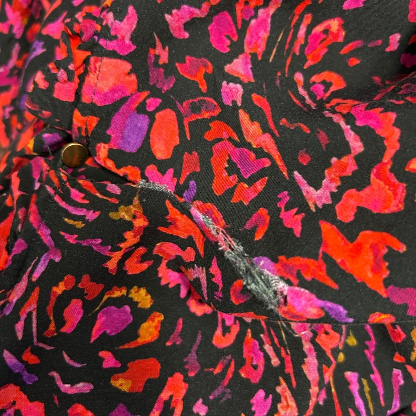 Virtuelle Top Size 16 Long Sleeve Floral Ruched Neckline Viscose *Fault