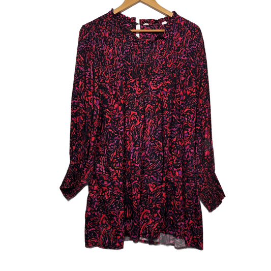 Virtuelle Top Size 16 Long Sleeve Floral Ruched Neckline Viscose *Fault