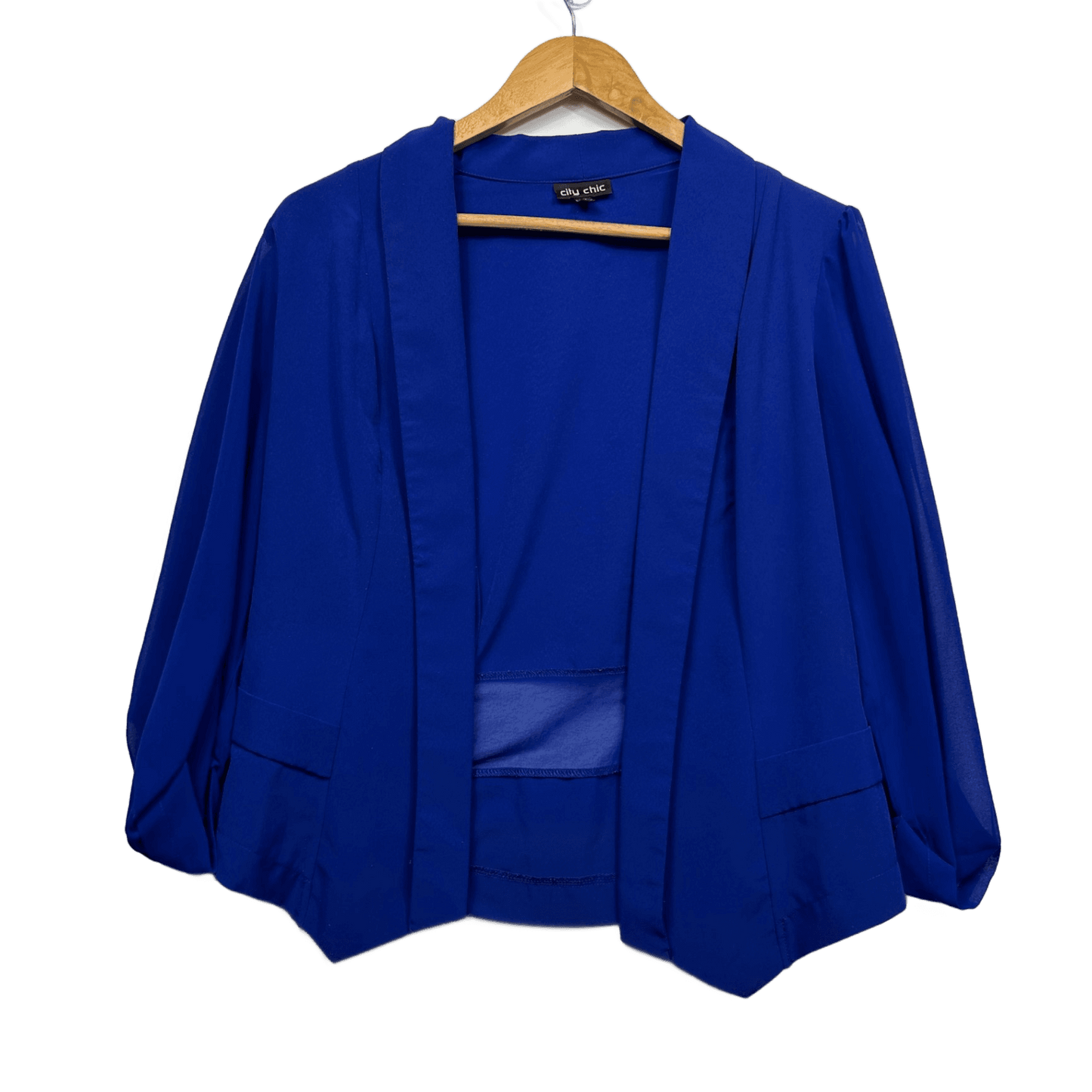 City Chic Blue Blazer Jacket Top Size 14 Plus XS