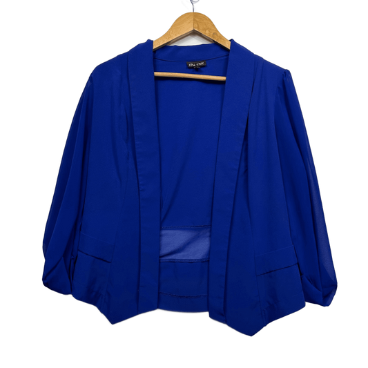 City Chic Blue Blazer Jacket Top Size 14 Plus XS