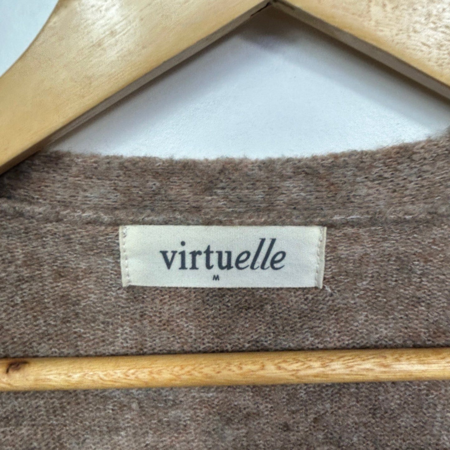 Virtuelle Longline Brown White Cardigan Size 18 Plus Medium Stars Pockets