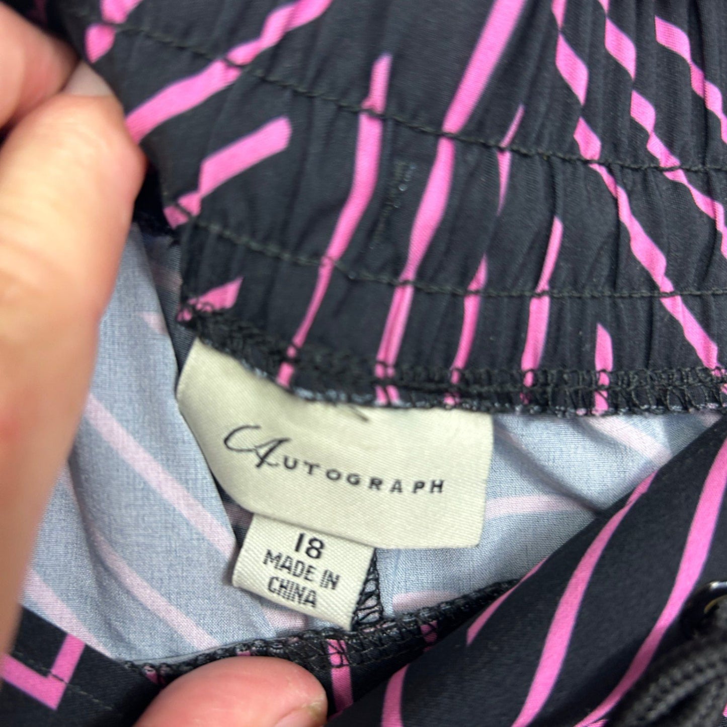 Autograph Black Pink  Quick Dry Swim Shorts Size 18 Pockets