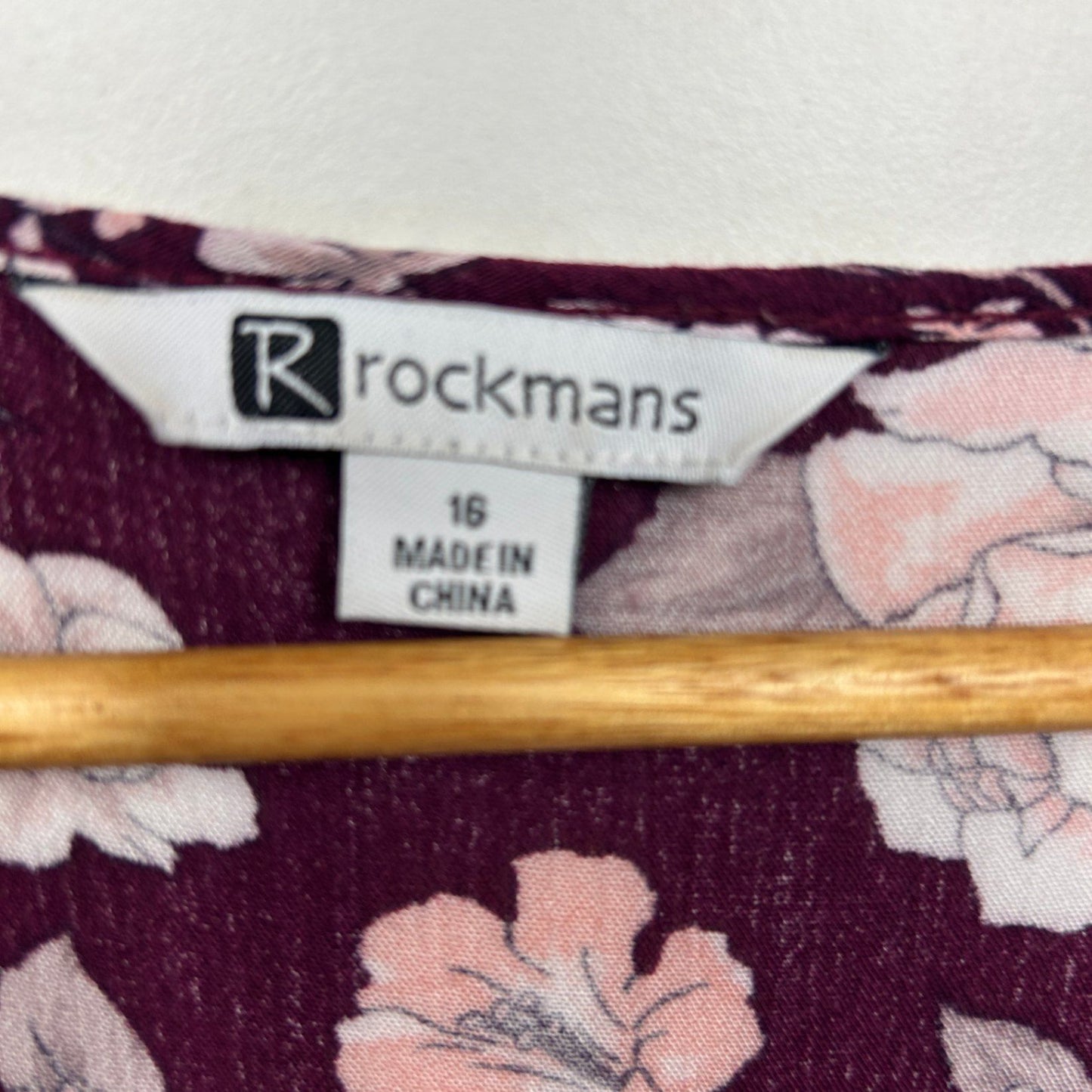 Rockmans Floral Long Sleeve Midi Dress Size 16 Bell Sleeve Viscose