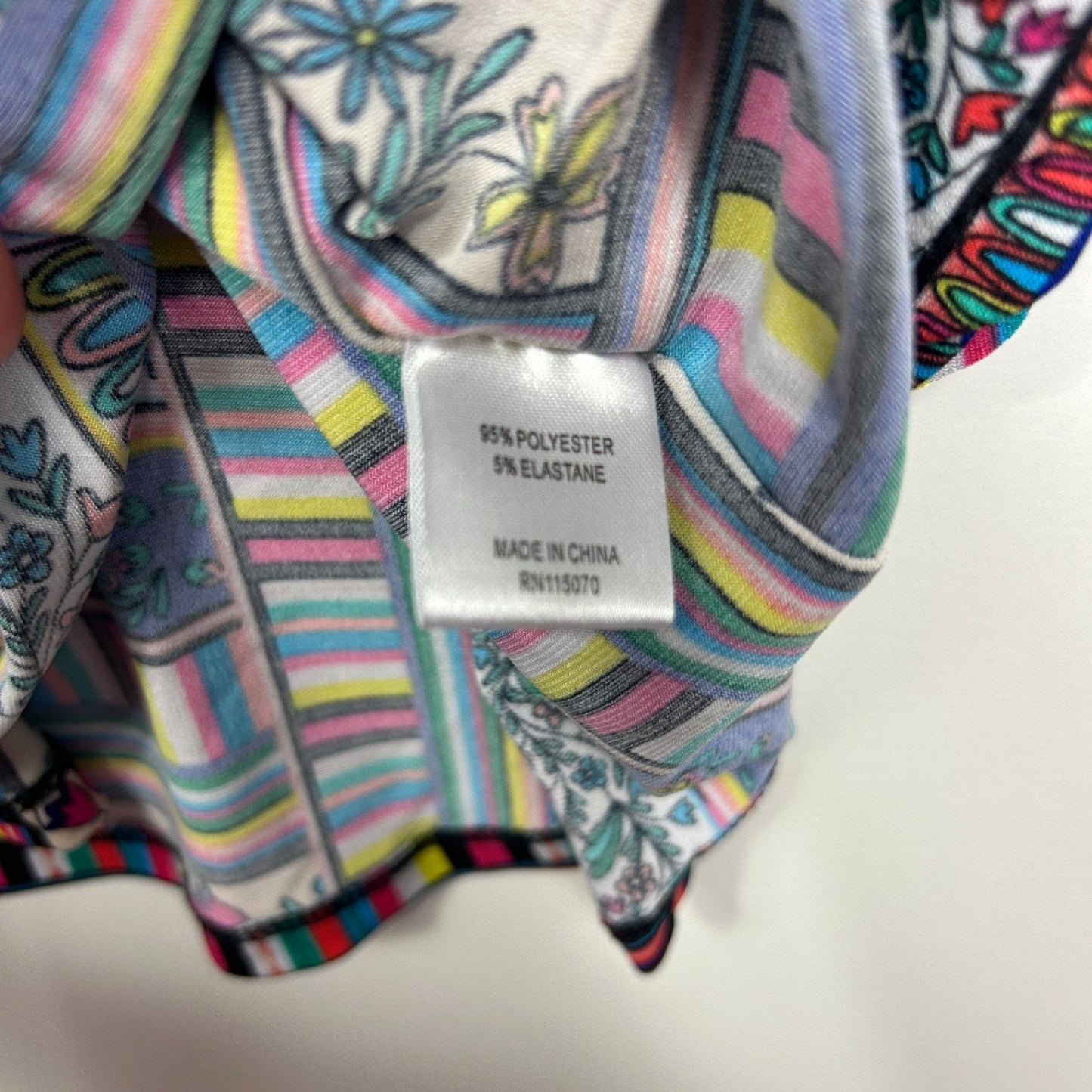 Nina Leonard Tunic Top Size 16 18 XL Multicoloured Batwing Sleeve
