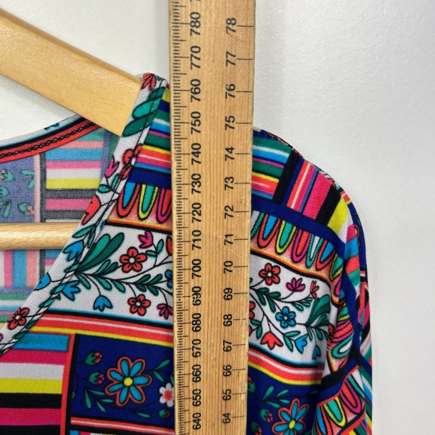 Nina Leonard Tunic Top Size 16 18 XL Multicoloured Batwing Sleeve