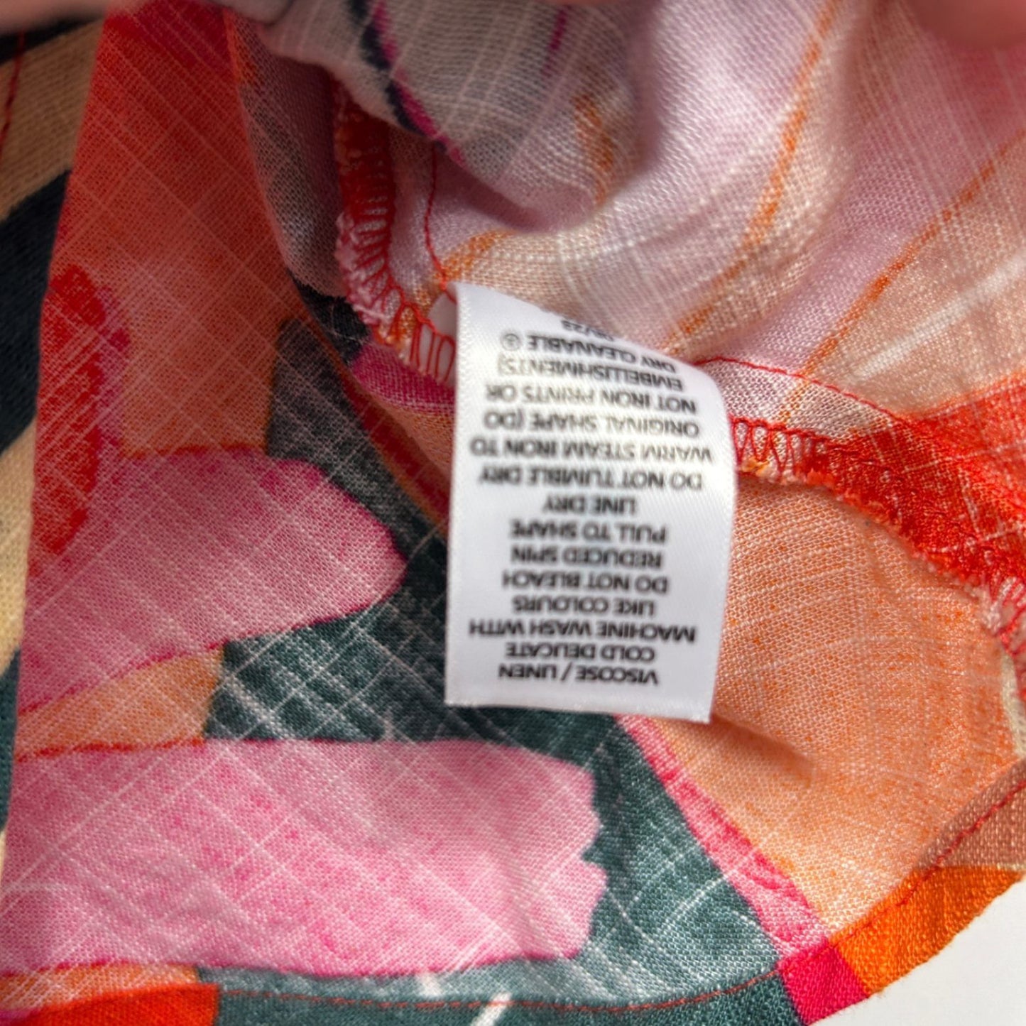 Preview Multicoloured Linen Blend Sleeveless V Neck Floral Top Size 18