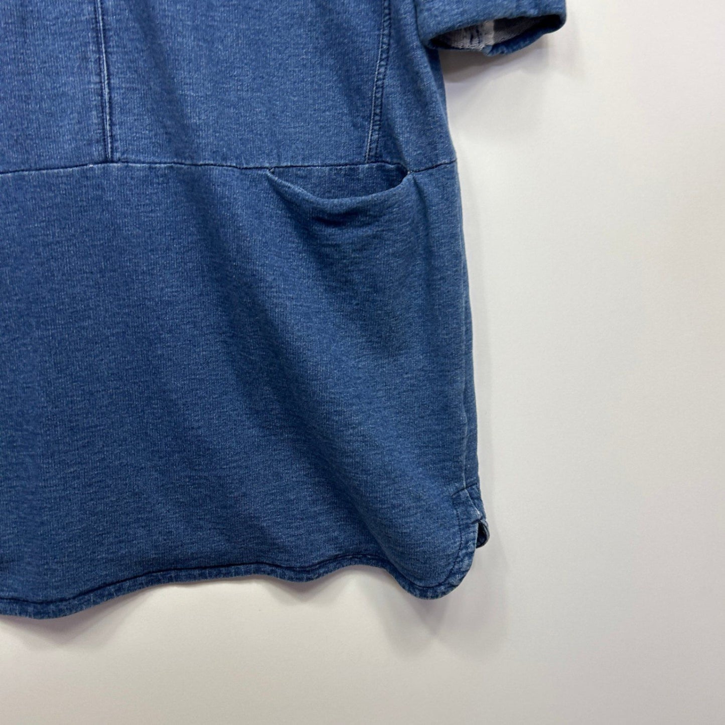 Next Blue Cotton Blend Long Sleeve Knee Length Jersey Dress Size 18