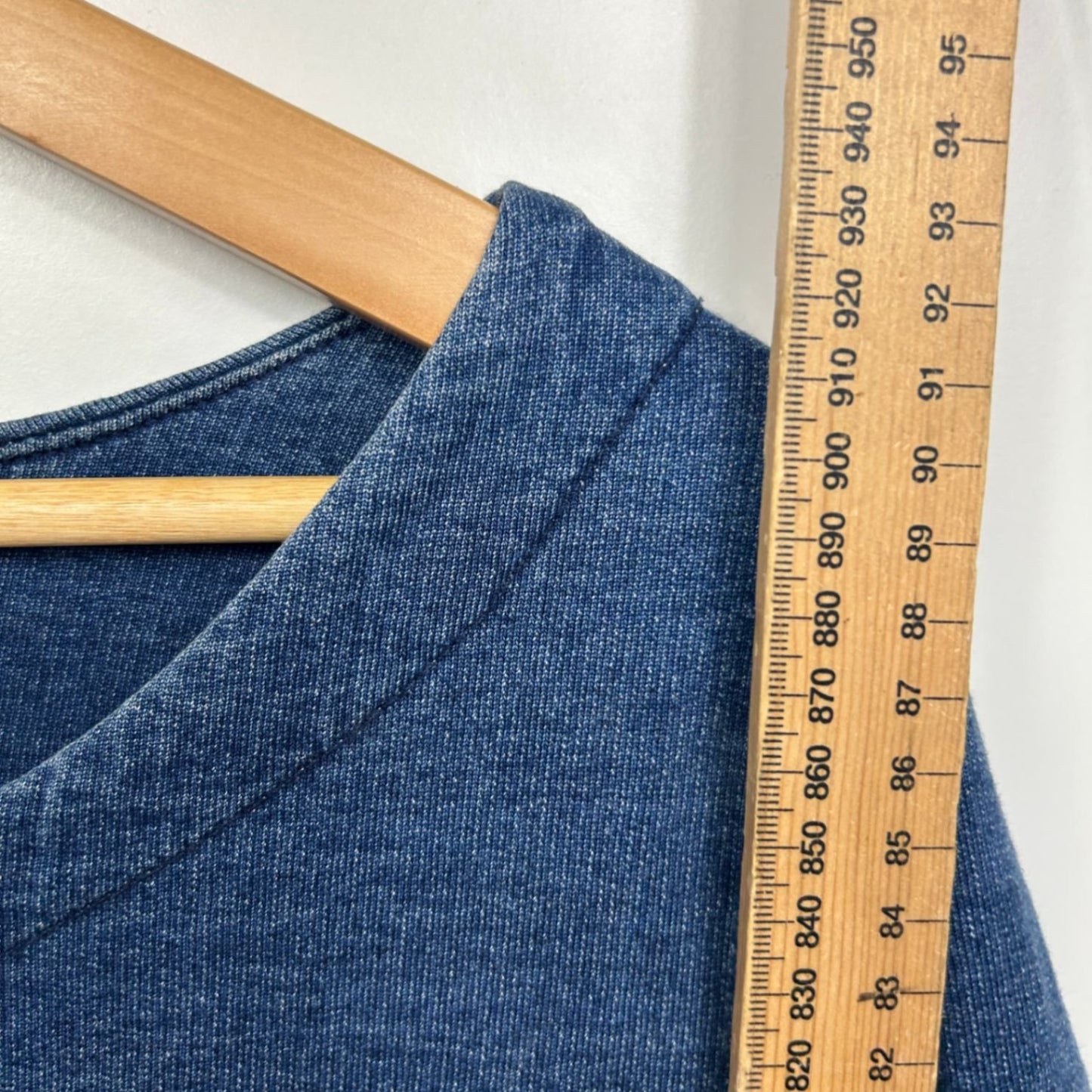 Next Blue Cotton Blend Long Sleeve Knee Length Jersey Dress Size 18
