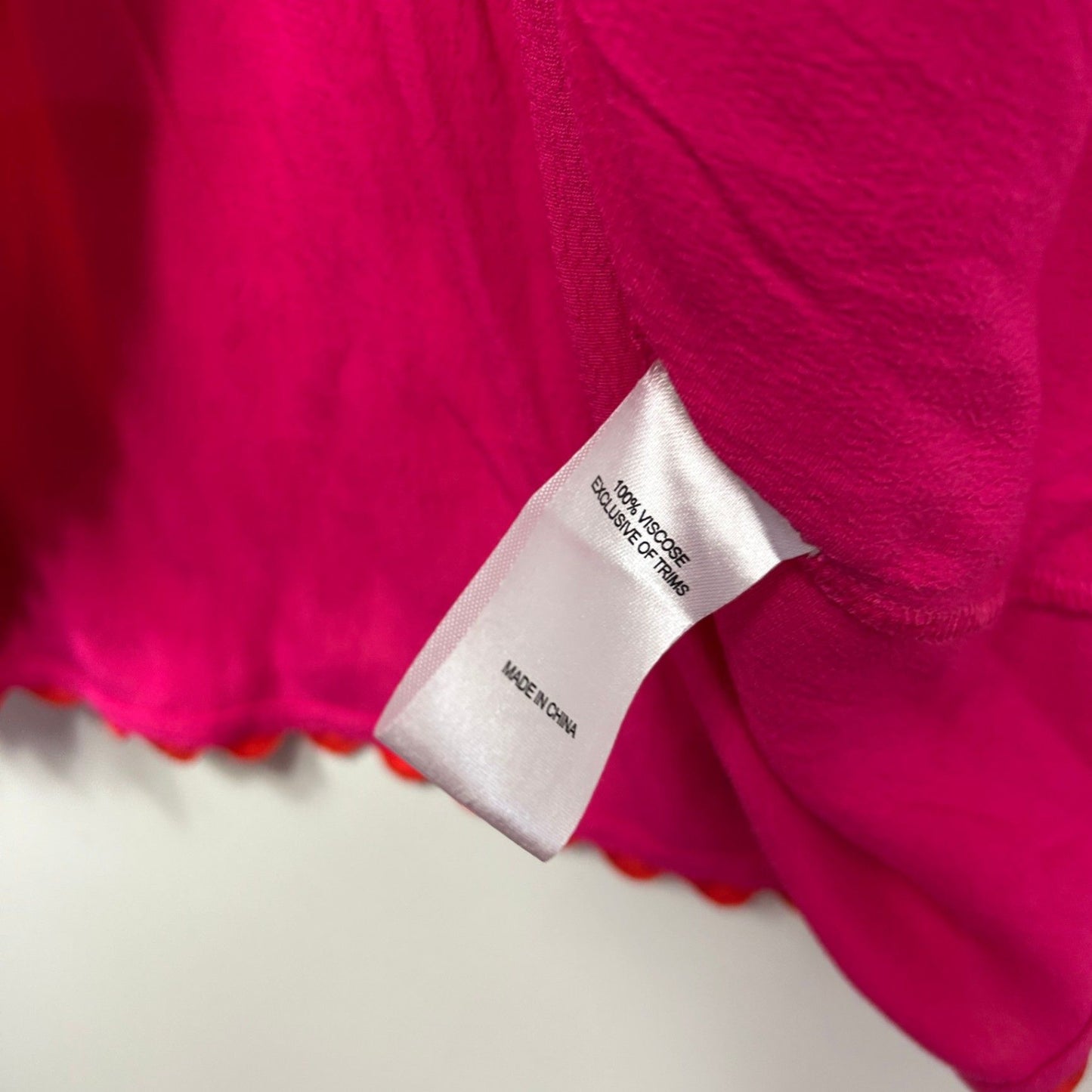 Virtuelle Pink Viscose Short Sleeve Collared Tiered Tunic Top Size 16