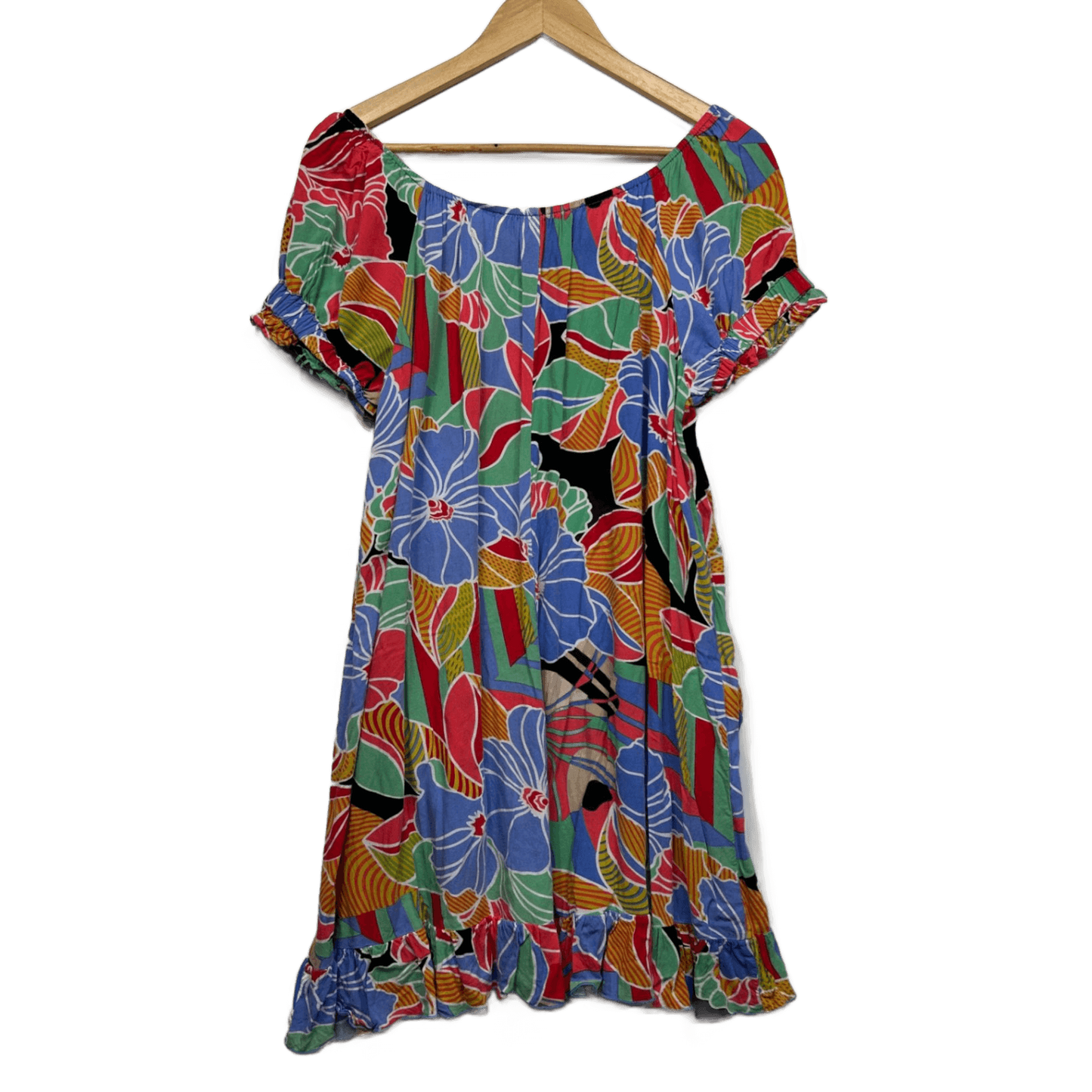 Willow Tree Short Sleeve Dress Size 14 Multicoloured Floral Pockets