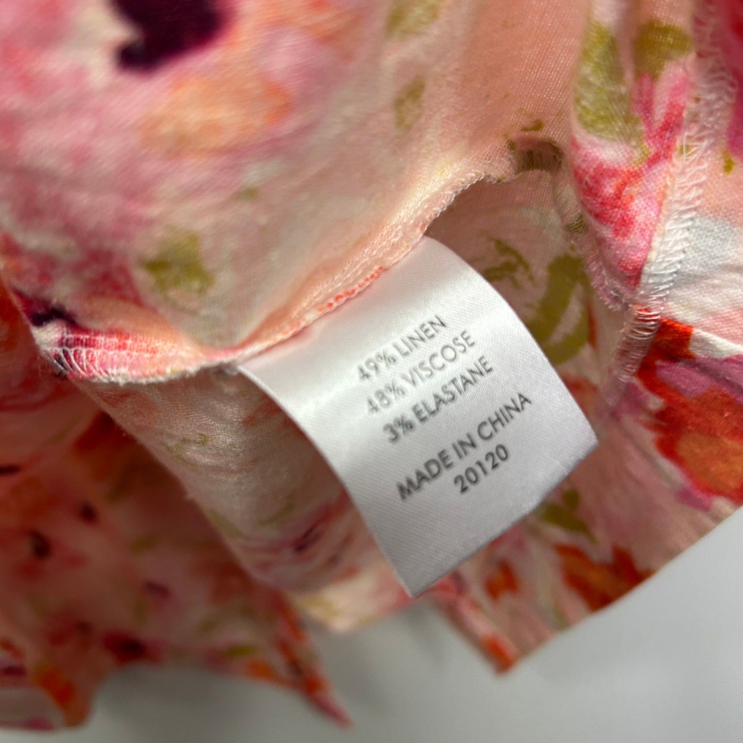 Suzanne Grae Linen Blend Dress Size 18 Multicoloured Floral Short Sleeve