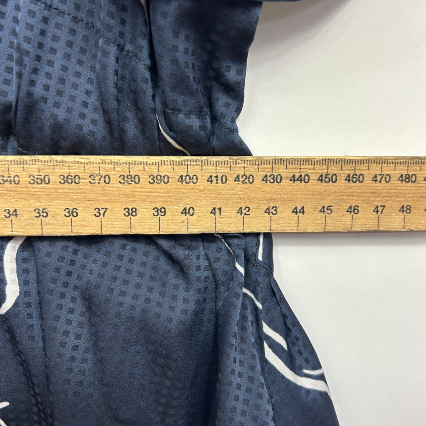 Motto Fashios Navy White Short Sleeve Midi Length Pockets Dress Size 14