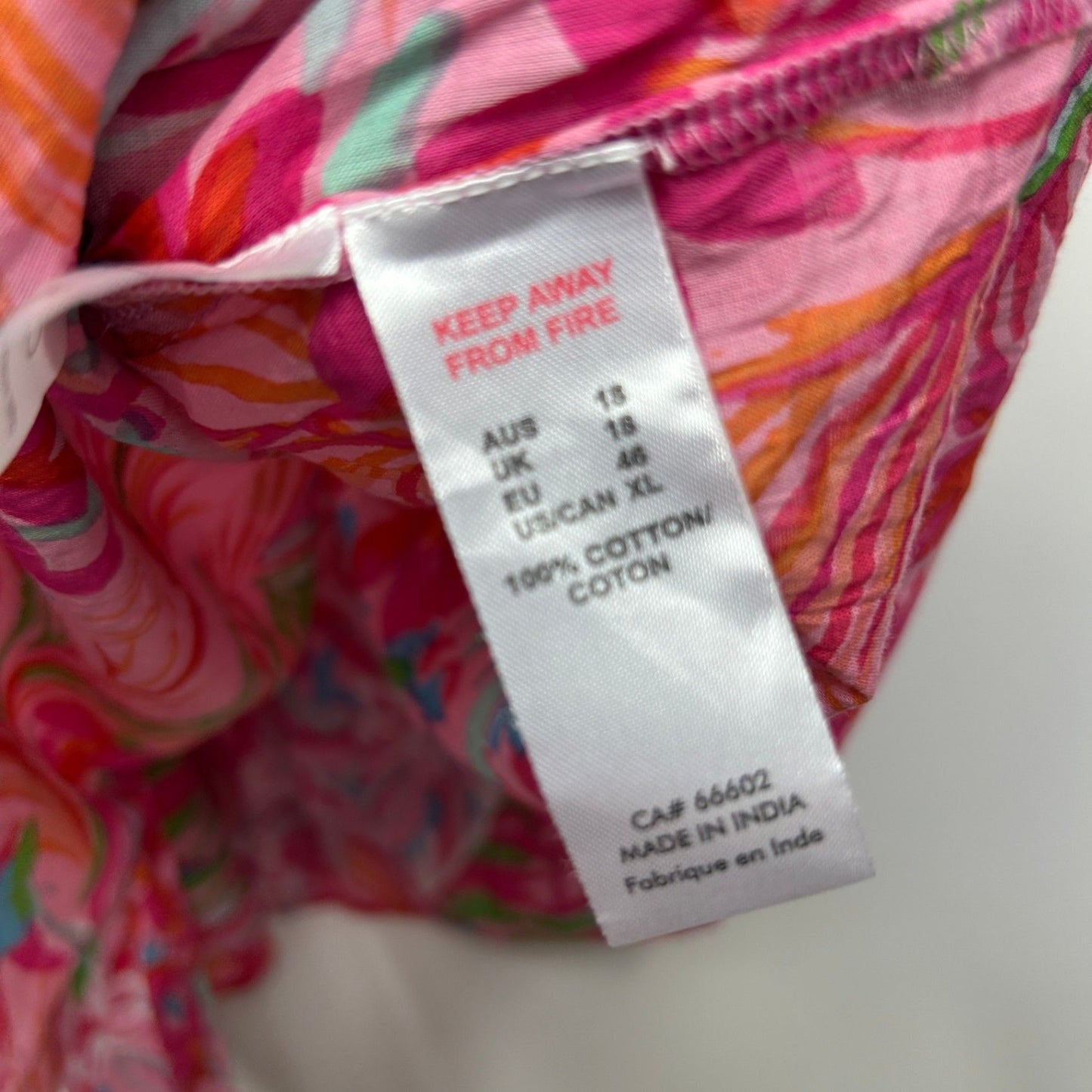 One Summer Pink Long Sleeve Floral Button Up Dress Midi Length Size 18