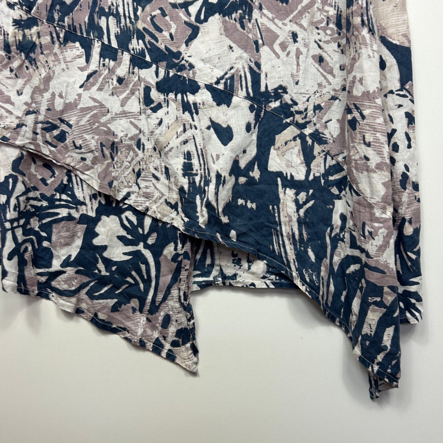 Virtuelle Linen Sleeveless Tunic Top Blouse Size 16 Asymmetric Hem