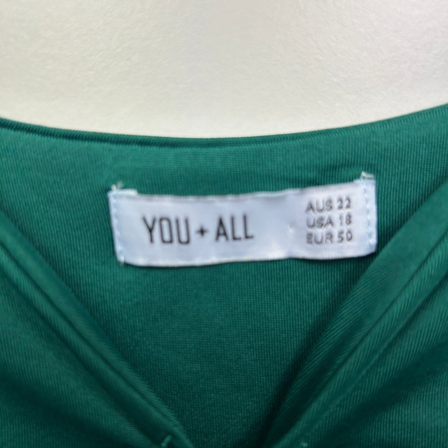 YOU+ALL Green Crop Top Size Ruched Cut Out Size 22 Plus