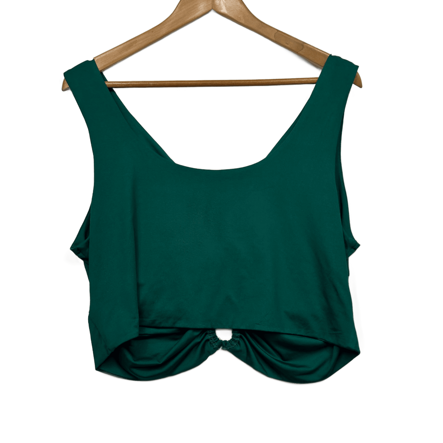 YOU+ALL Green Crop Top Size Ruched Cut Out Size 22 Plus